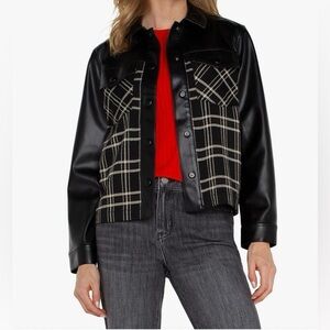 Liverpool Mixed Media Shirt Jacket